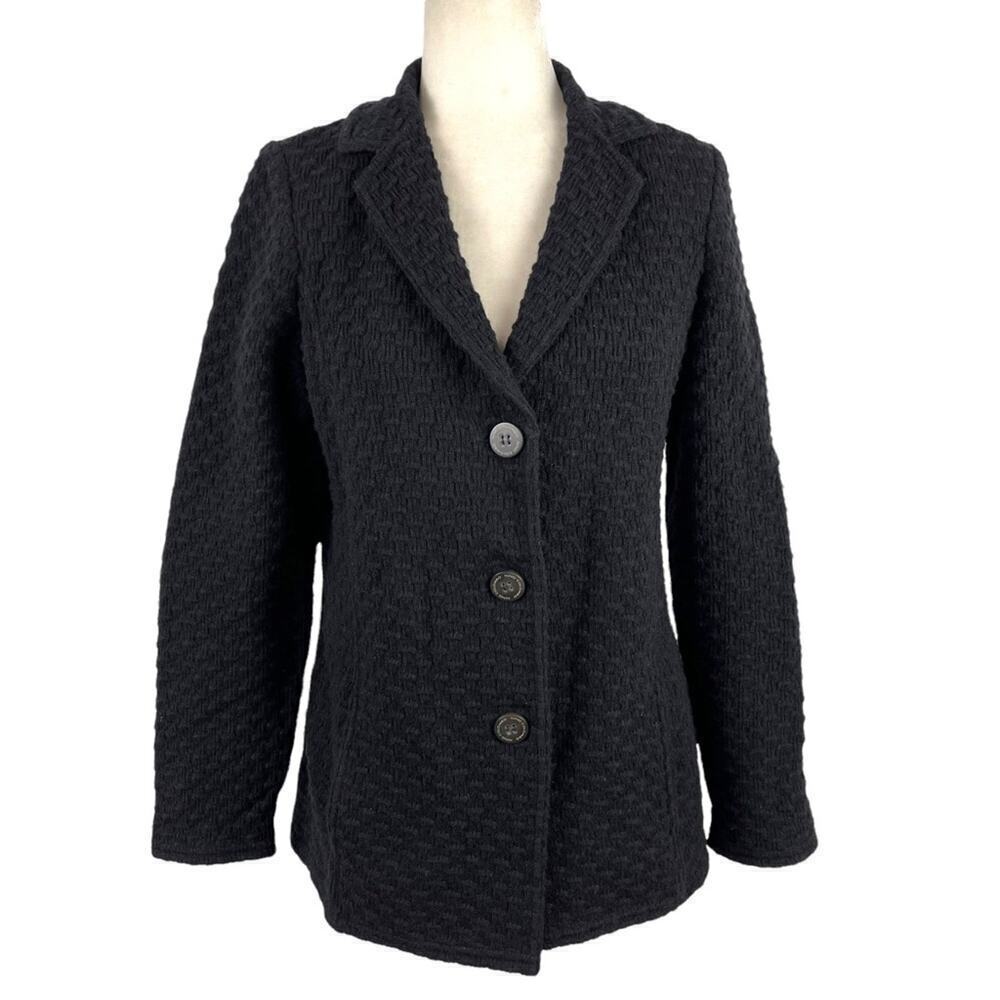 Nino Colombo Women's Size 40 Knit Wool Back Blazer Jacket Made in Italy